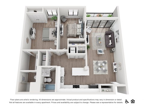 Floor plan for 2 beds, 2 baths, 1150 sqft